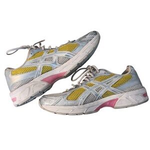 ASICS Gel-1130 (women’s 10) custom yellow dye — glacier grey/pure silver 